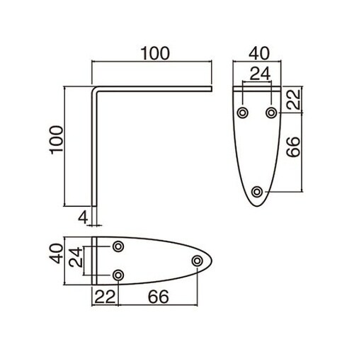 TBR1 オーバル棚受け3L鏡面磨