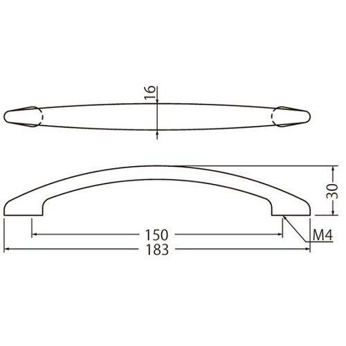 クラブハンドル ステンレス製 150mm