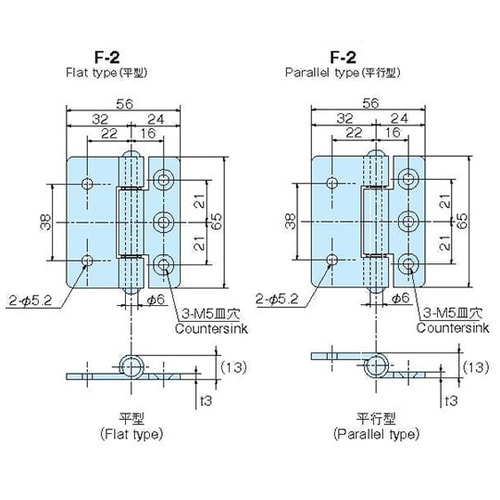 F−2平型 重量用平蝶番