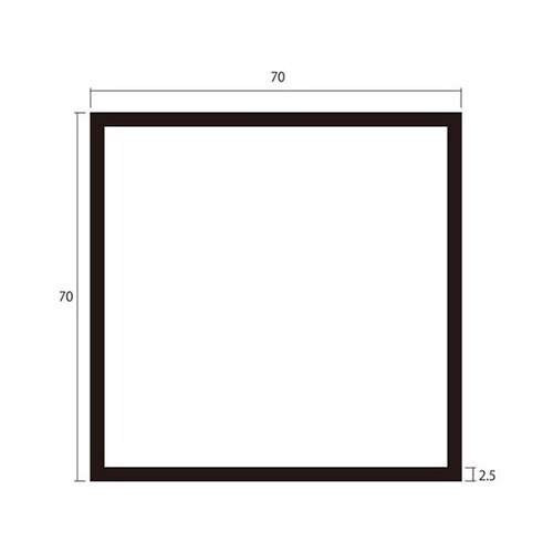 角パイプ2m2.5×70×70銀2本