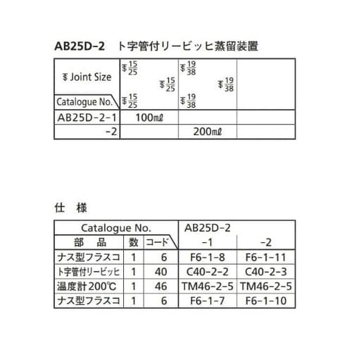 AB25D−2−1 リービッヒ蒸留装置