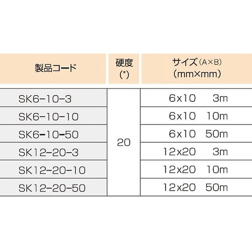 SK12−20−3 スポンジ角チューブ