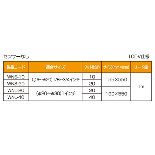 WNL−40−K 細配管用ヒーター