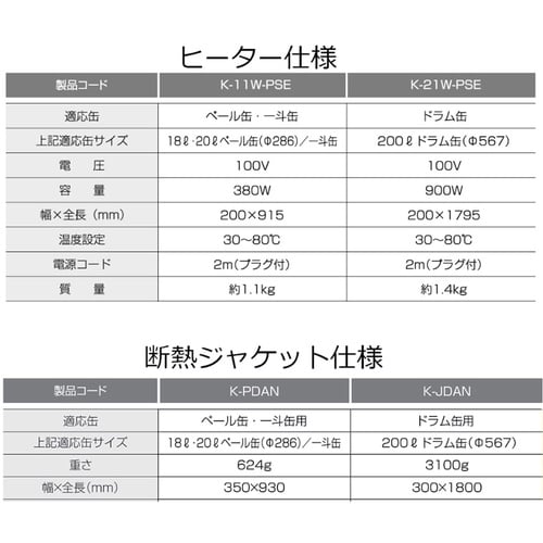 K−11W−PSE−PDAN ヒーター