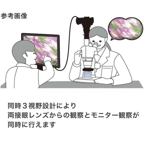 【同時三視野】ズーム式実体顕微鏡 伸太T
