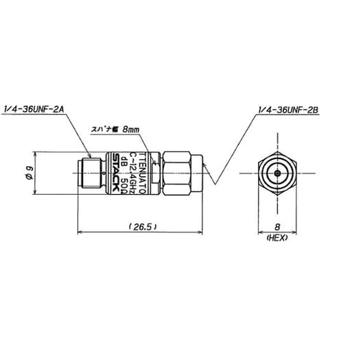 SMA型アッテネータ(DCー12.4GH