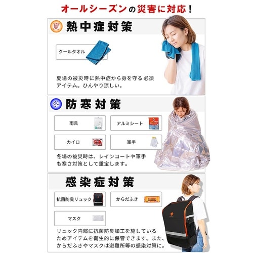 防災セット メタプレミアム1人用 ブラッ