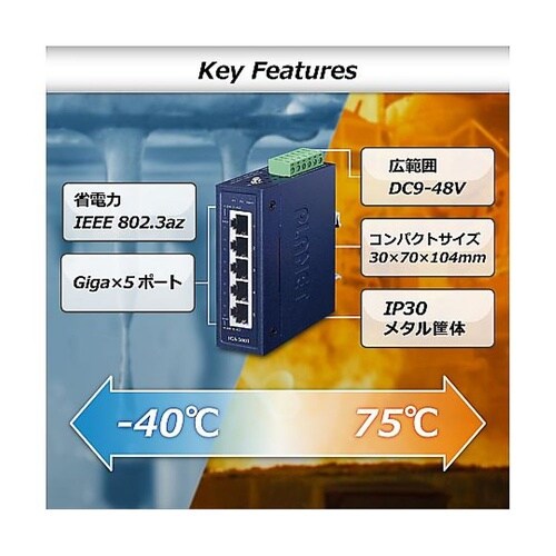 産業用スイッチングハブ ギガビット5ポー