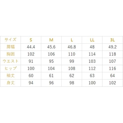 LDL男性用白衣/長袖/ホワイト/3L