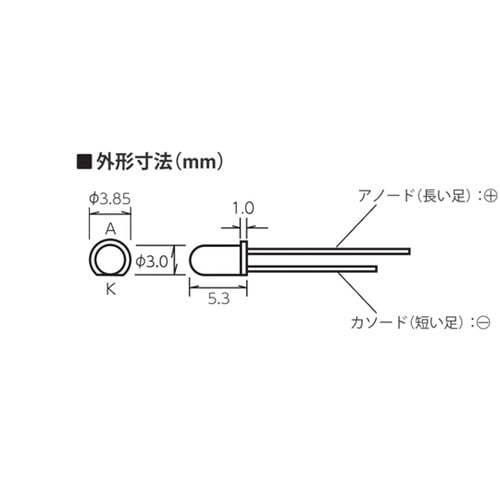 高輝度LED 青 3mm 1袋(6個入)