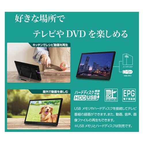 DVDプレーヤー搭載14インチ フルセグ
