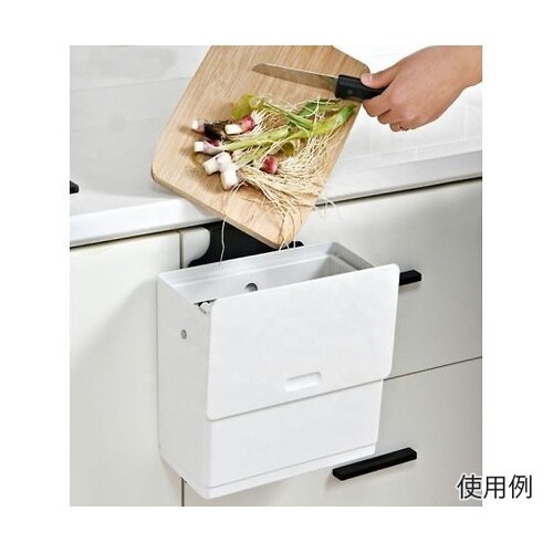扉に掛けるスライド蓋付きゴミ箱 ホワイト