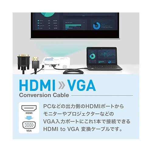 HDMI−VGA変換ケーブル 3m TR