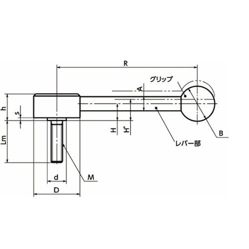 フラットテンションレバー(おねじ) LF