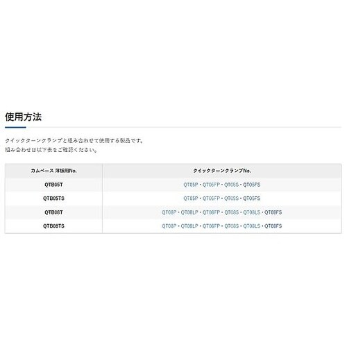 クイックターンクランプカムベース 薄板用