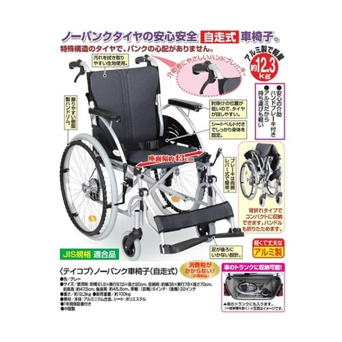 テイコブ ノーパンク車椅子 自走式 a3