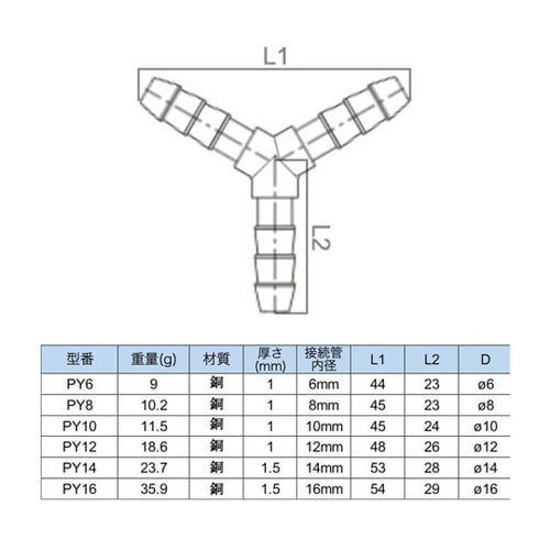 三方接手 10mm PY−10