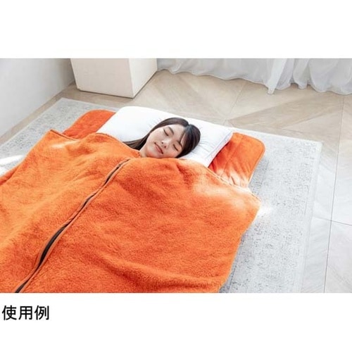 吸湿発熱寝袋毛布敷パッド シングル オレ