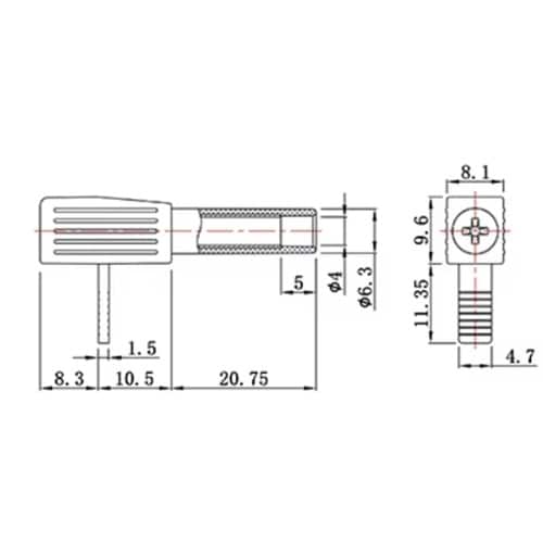 ブレーカーアダプタ L字 4mm 赤 Z