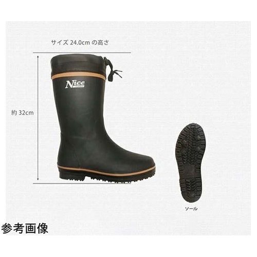 婦人カバー付ゴム長靴 ブラック/ベージュ
