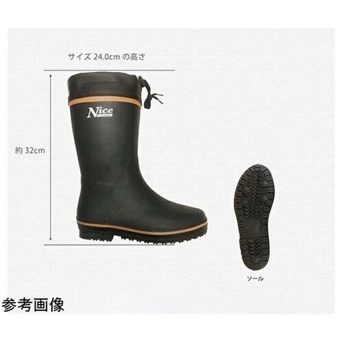 婦人カバー付ゴム長靴 ブラック/ベージュ