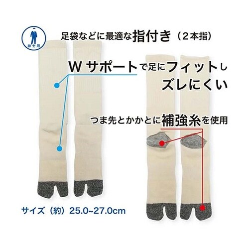 のびのびフィットワークソックス 指付 キ