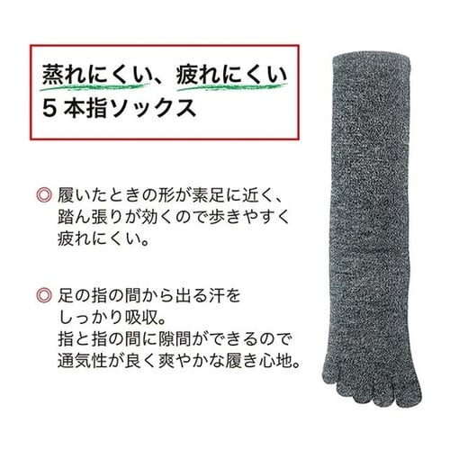 のびのびフィットソックス 5本指 杢 1