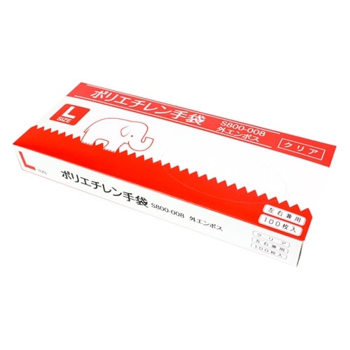 ポリエチレン手袋 クリア Lサイズ 10