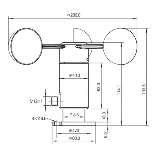 風杯型風速発信器 MJ−WSS