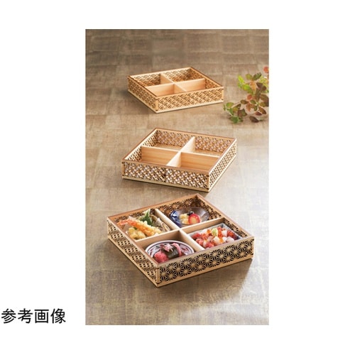 ひのき細密盛器 七宝 四ツ切 27578