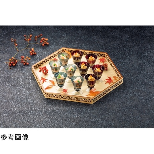 ひのき細密六角膳 特大 麻の葉 2801