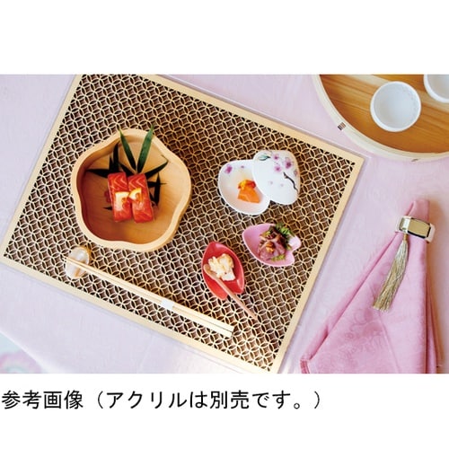 ひのき細密膳 長角(小)七宝 38143
