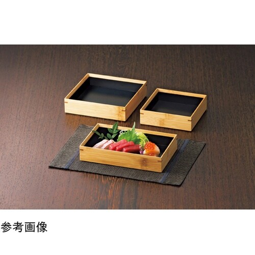 竹・料理箱 長角(内黒) 18263