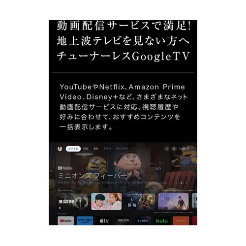 32V型チューナーレステレビ Googl