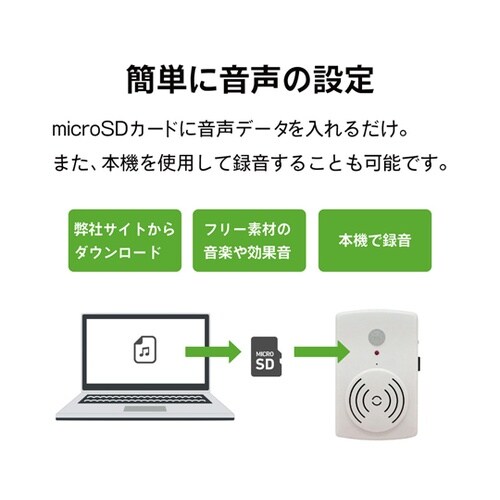 【屋内用】人感センサー 音声ガイド(US