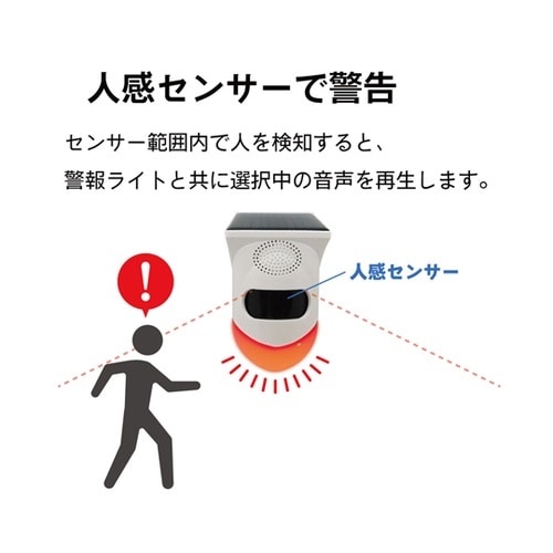 【屋外用】太陽充電人感センサー音声ガイド