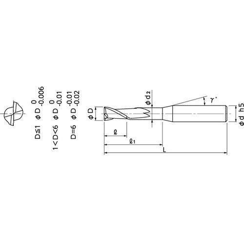 銅電極加工用ロングネックスクエアEM