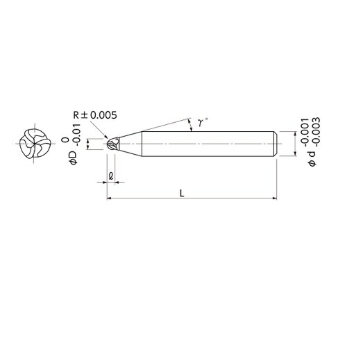 無限P+5軸MC加工用3枚刃ボールEM
