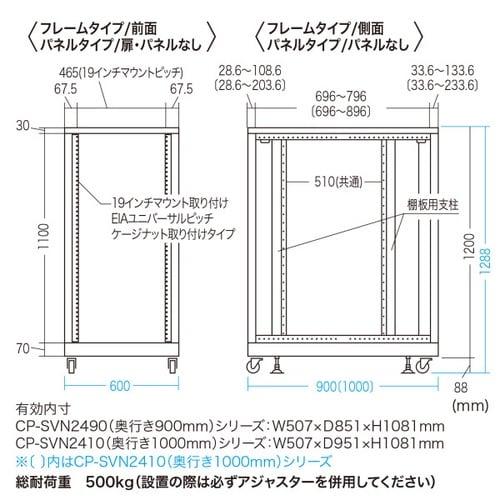 19inサーバーラックCP−SVN2410MBKN