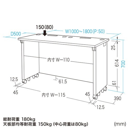 eデスク受注生産品ED−SK12050W