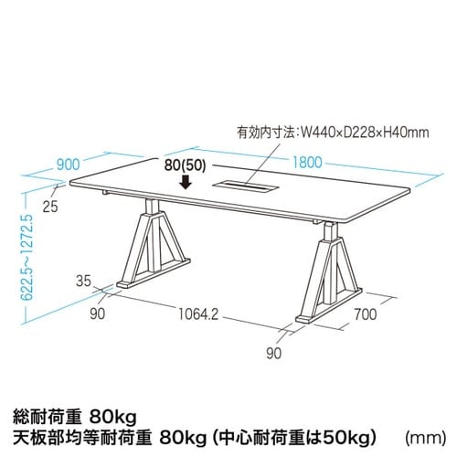 電動昇降MTデスクERD−MTGN18090W
