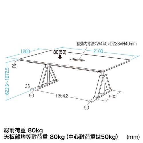 電動昇降MTデスクERD−MTGN210120W