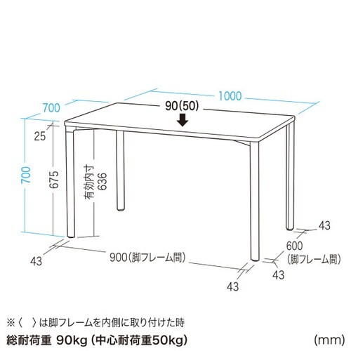 eテーブル受注生産品MEF−10070BKLM