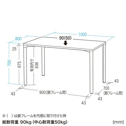 eテーブル受注生産品MEF−10080BKLM