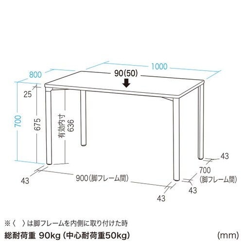 eテーブル受注生産品MEF−10080LM
