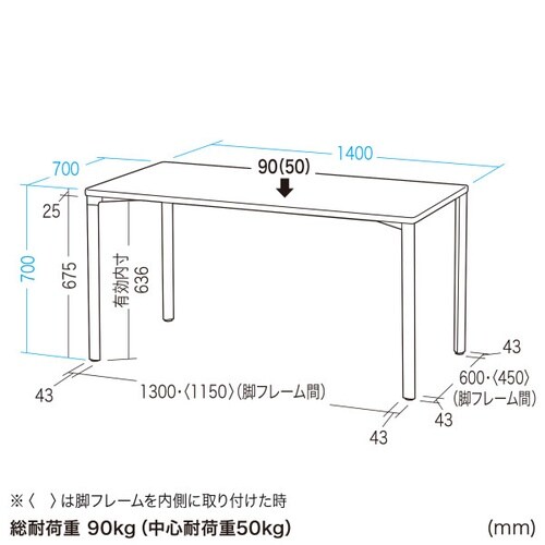 eテーブル受注生産品MEF−14070M