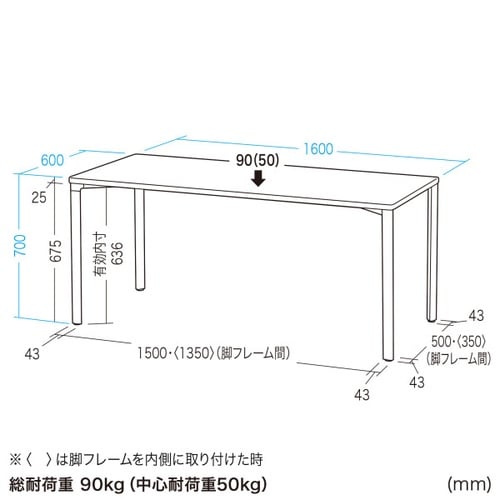 eテーブル受注生産品MEF−16060M