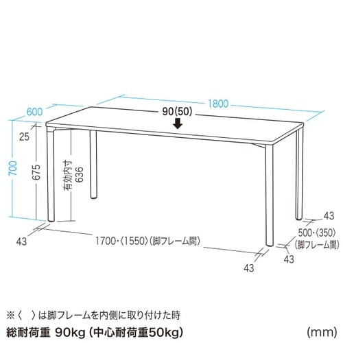 eテーブル受注生産品MEF−18060LM