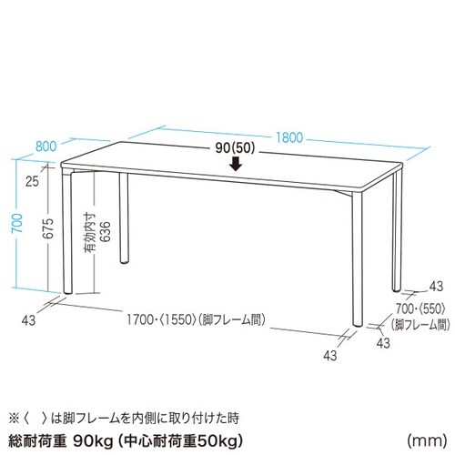 eテーブル受注生産品MEF−18080LM