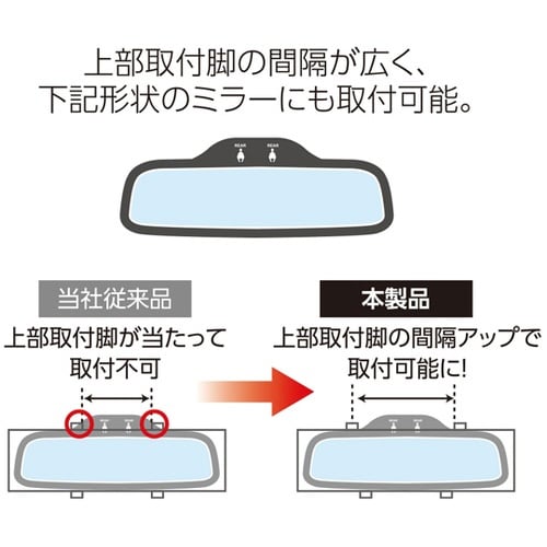 よく見えるルームミラー 高反射 鏡面サイ